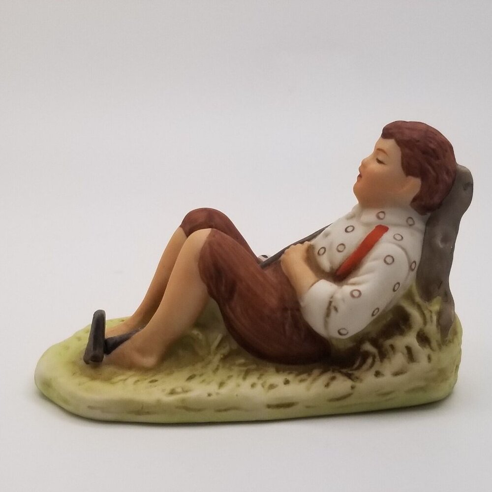 Norman Rockwell Figurine Lazybones Saturday Evening Post 1919 Grossman 1979 - Picture 4 of 8